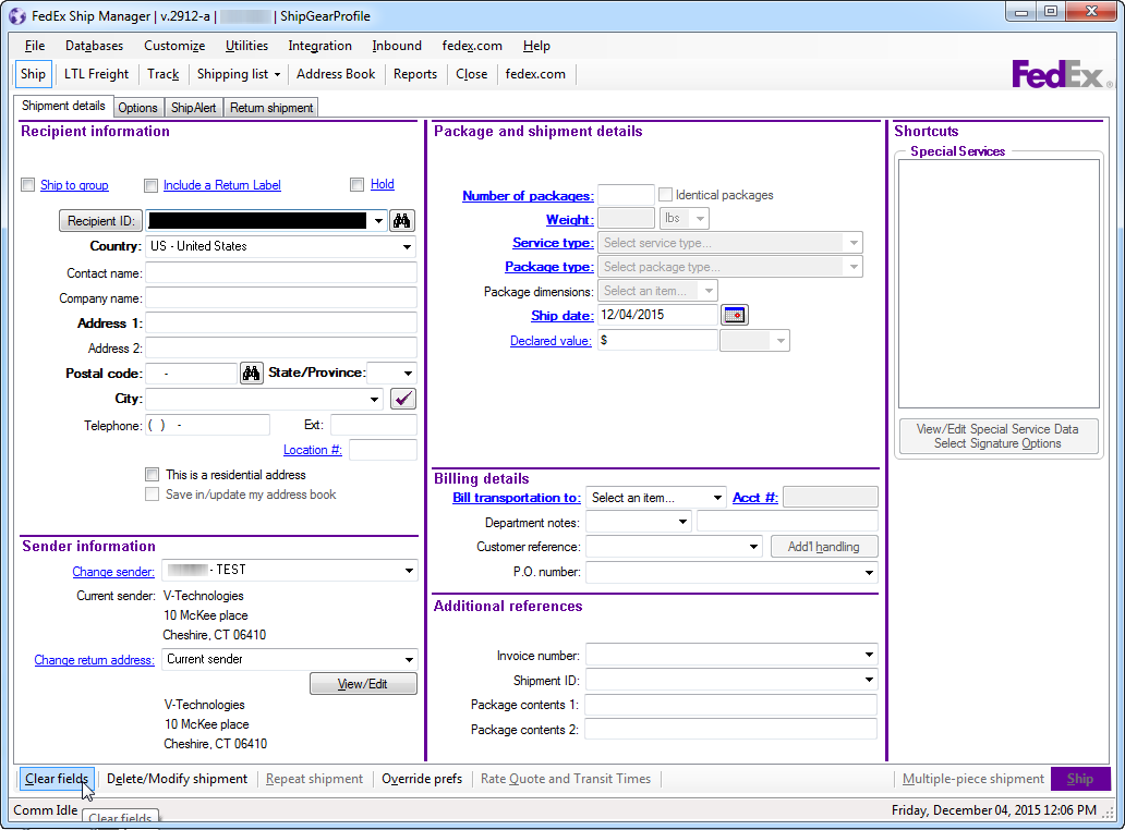 Ship with FedEx Ship Manager