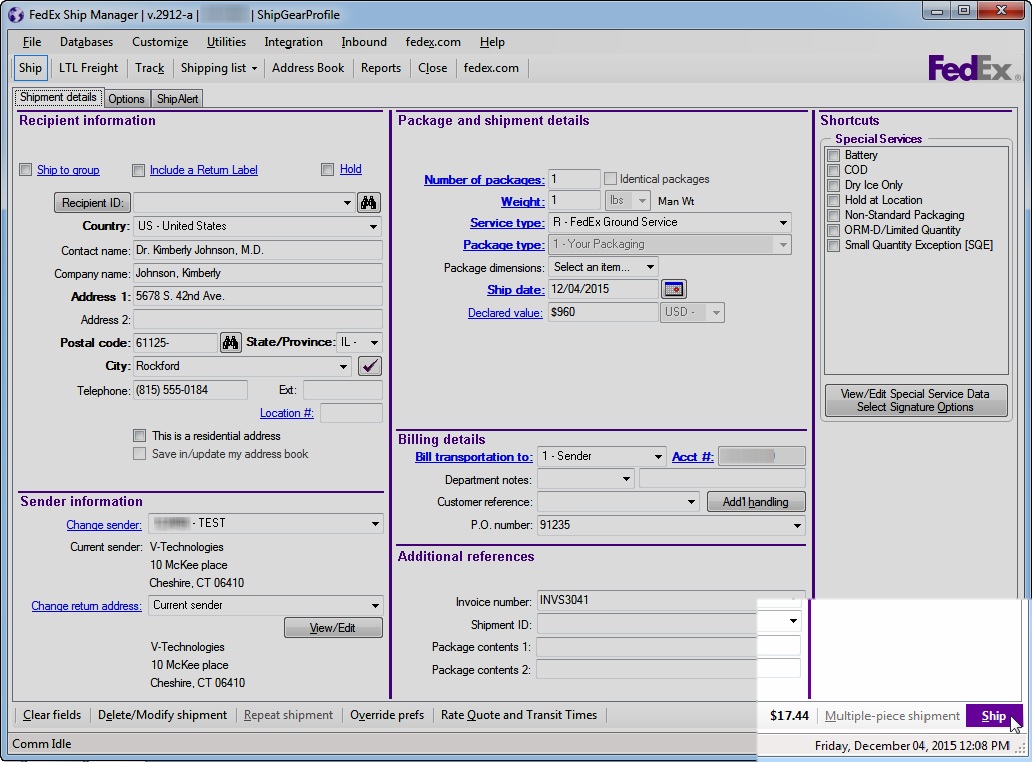 Ship with FedEx Ship Manager